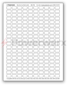 Picture of Powerwerx FBL 200 Count Label Sheet for Blue Sea Fuse Blocks